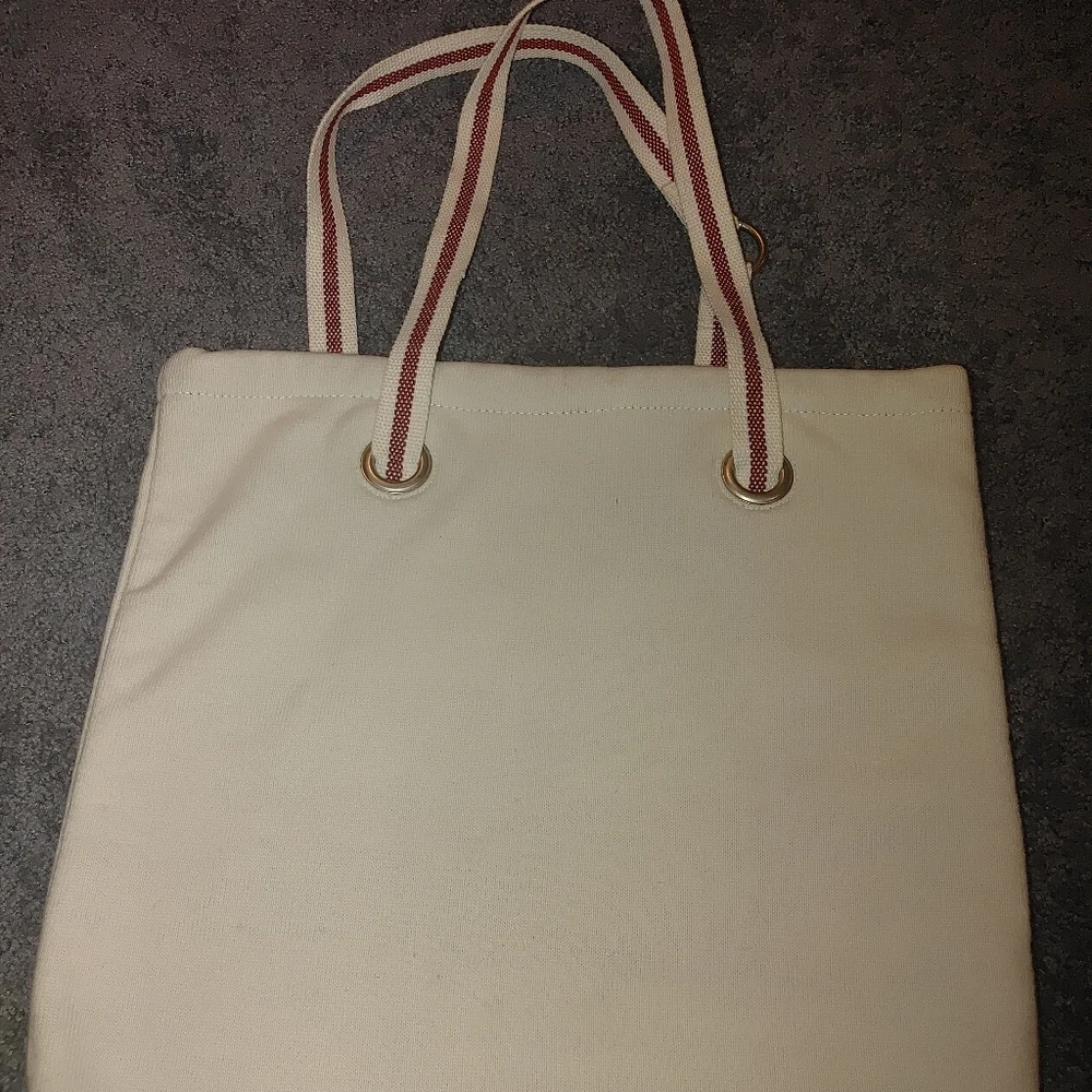 Victoria's Secret Cream and Red Retro Tote And Blanket Bundle. - Picture 4 of 11